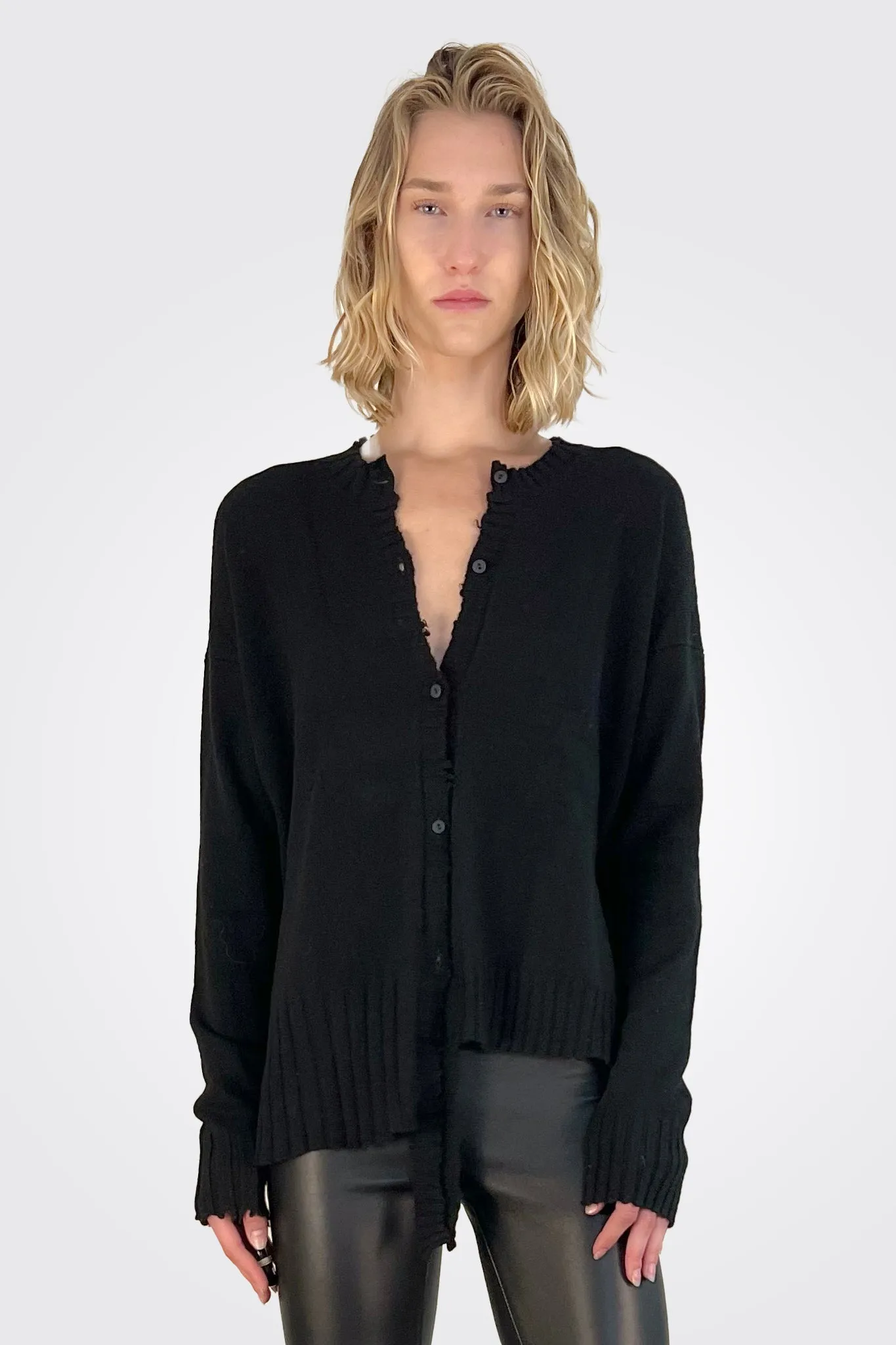 Asymmetrical Cardigan - Black