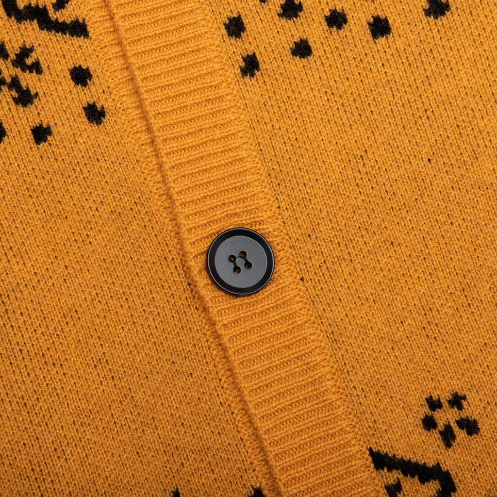 Bandana Knit Cardigan - Yellow/Black