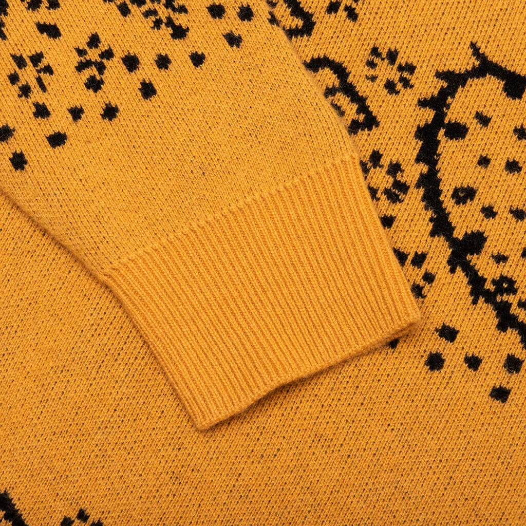 Bandana Knit Cardigan - Yellow/Black