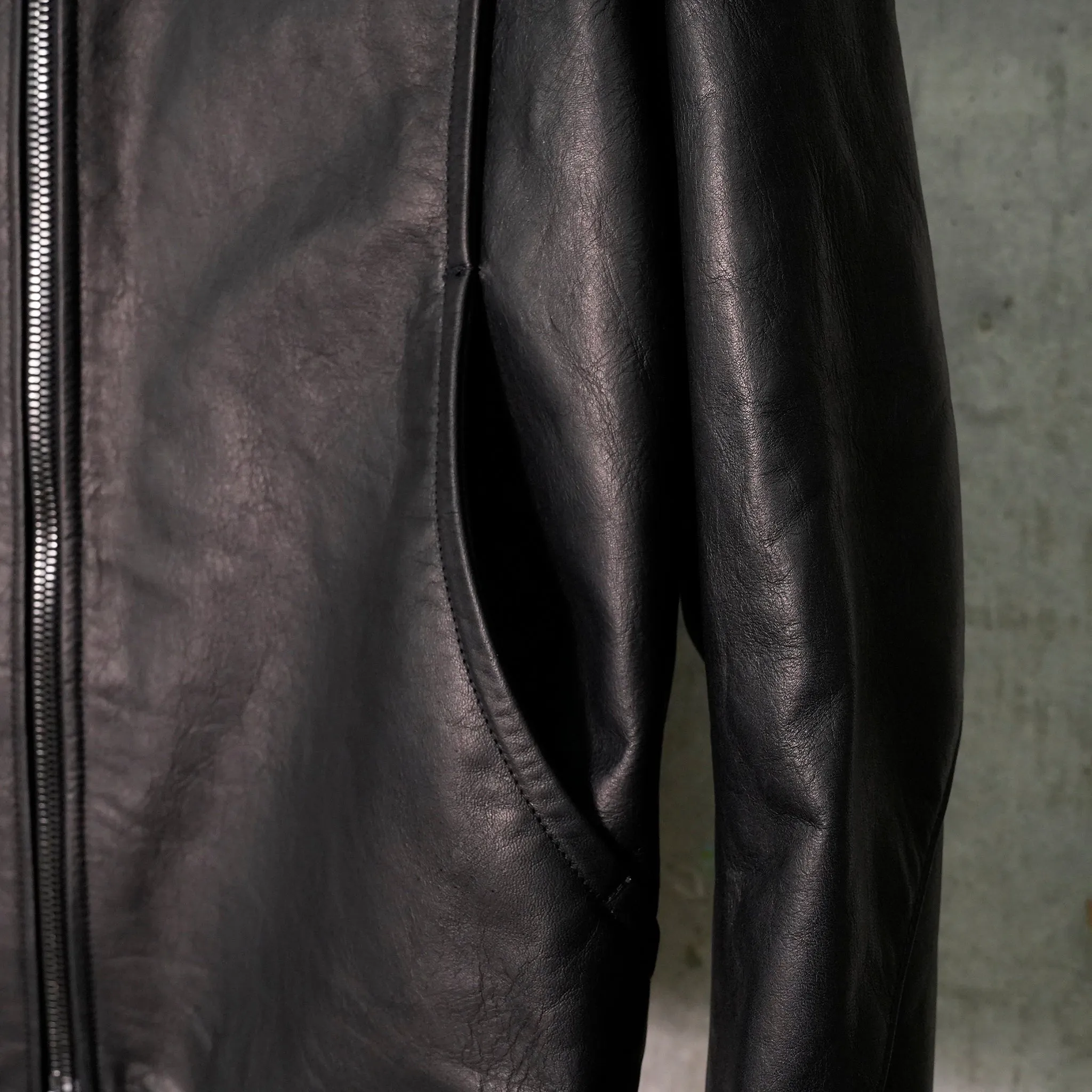 BATWING LEATHER JACKET / BLACK