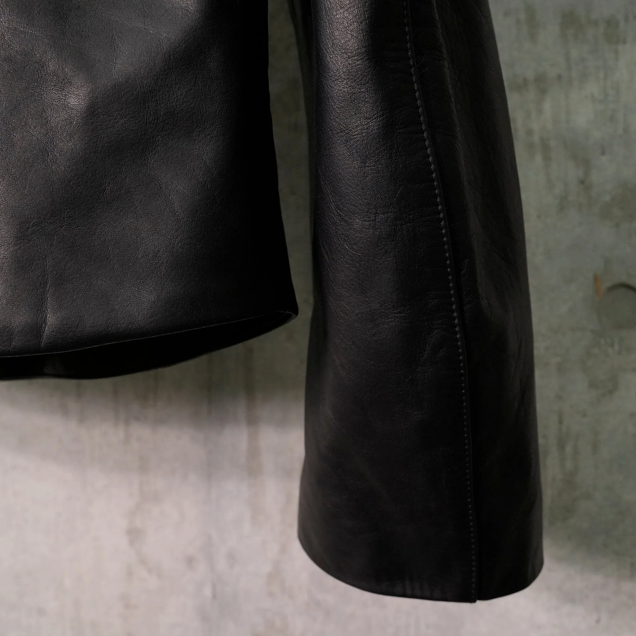 BATWING LEATHER JACKET / BLACK