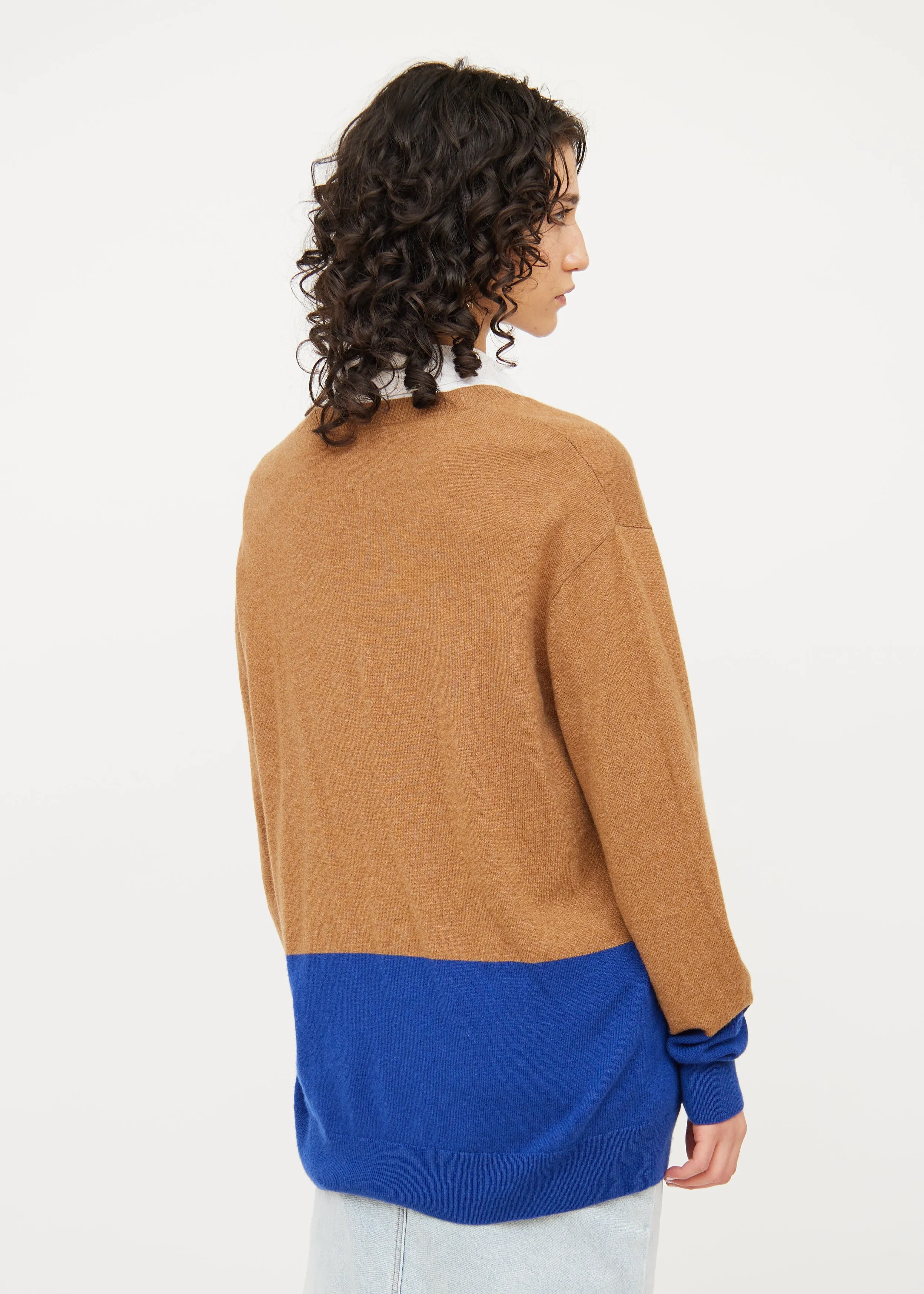 Brown & Blue Button Cardigan