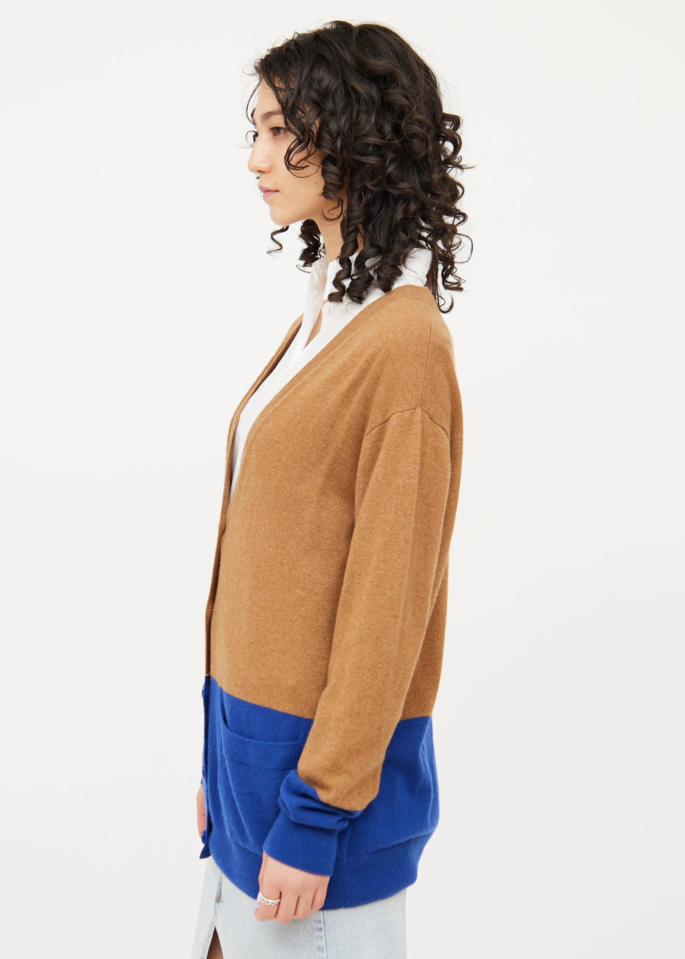 Brown & Blue Button Cardigan