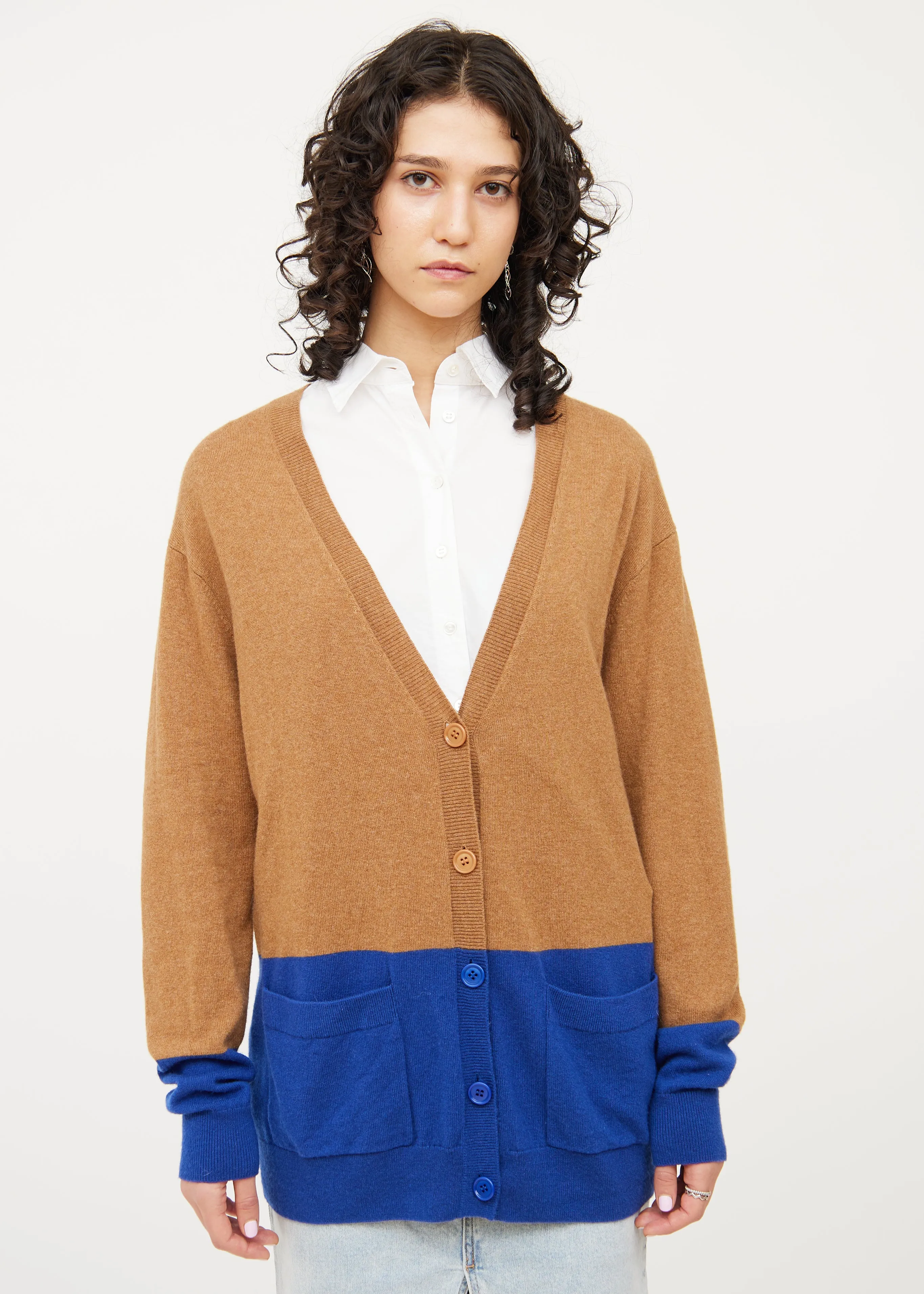 Brown & Blue Button Cardigan