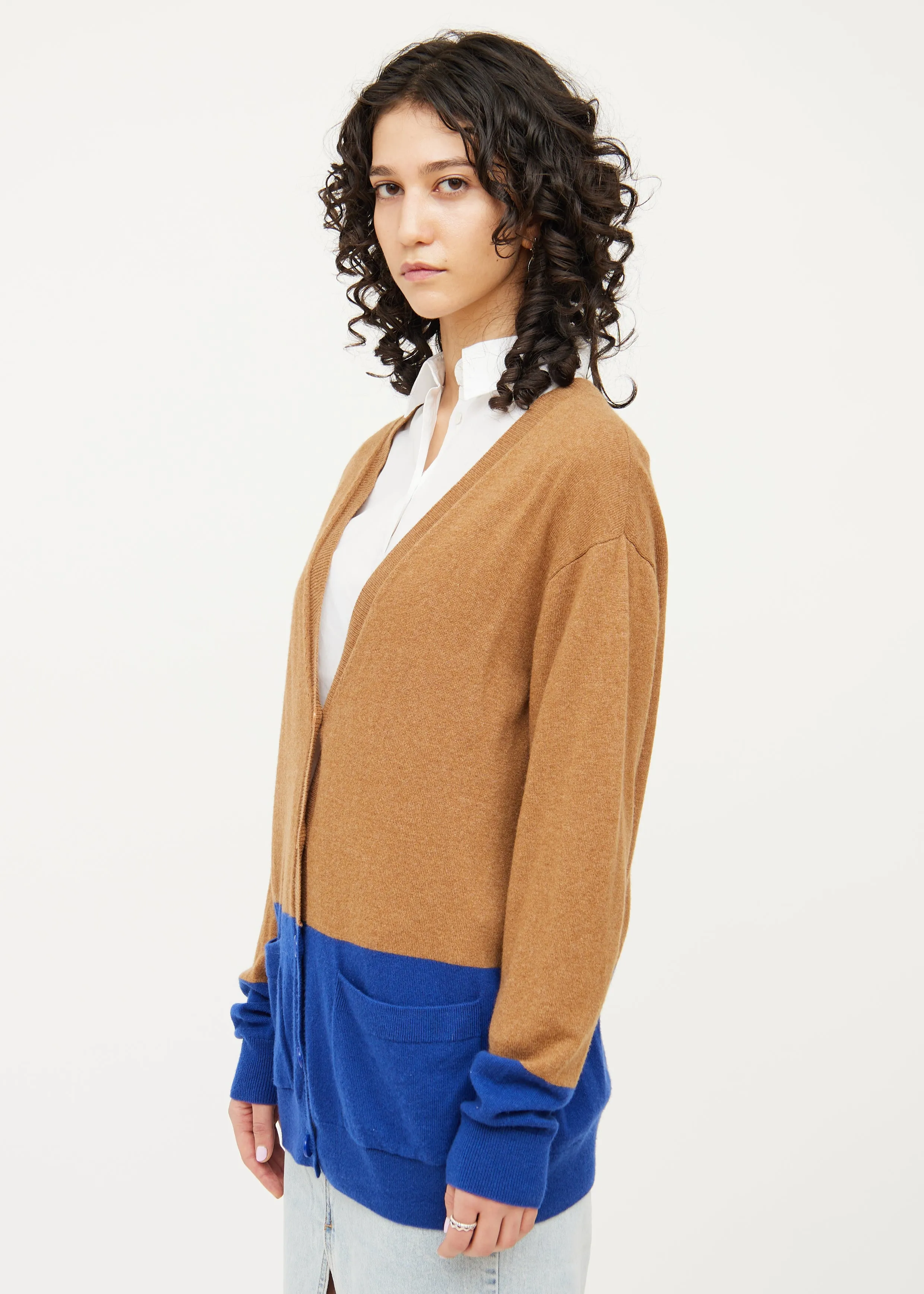 Brown & Blue Button Cardigan