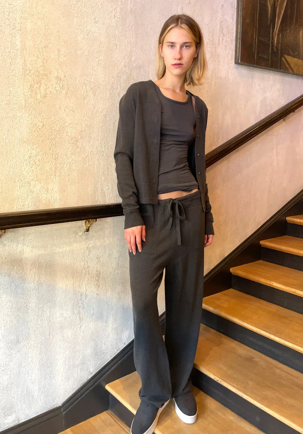 Cashmere Cardigan - Graphite