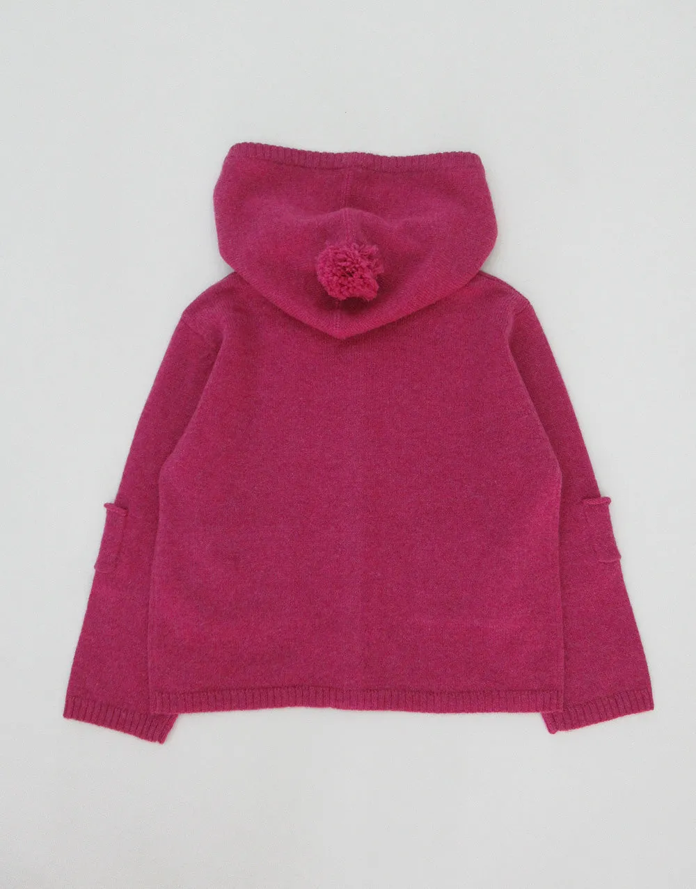 Cashmere Hooded Baby Cardigan in Berry