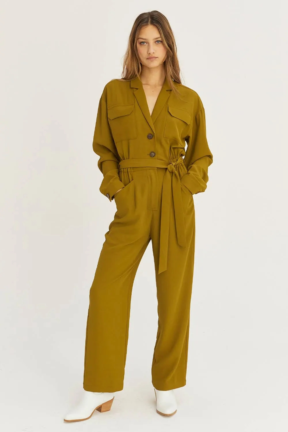 Flora Jumpsuit Long Sleeve Utility by Crescent