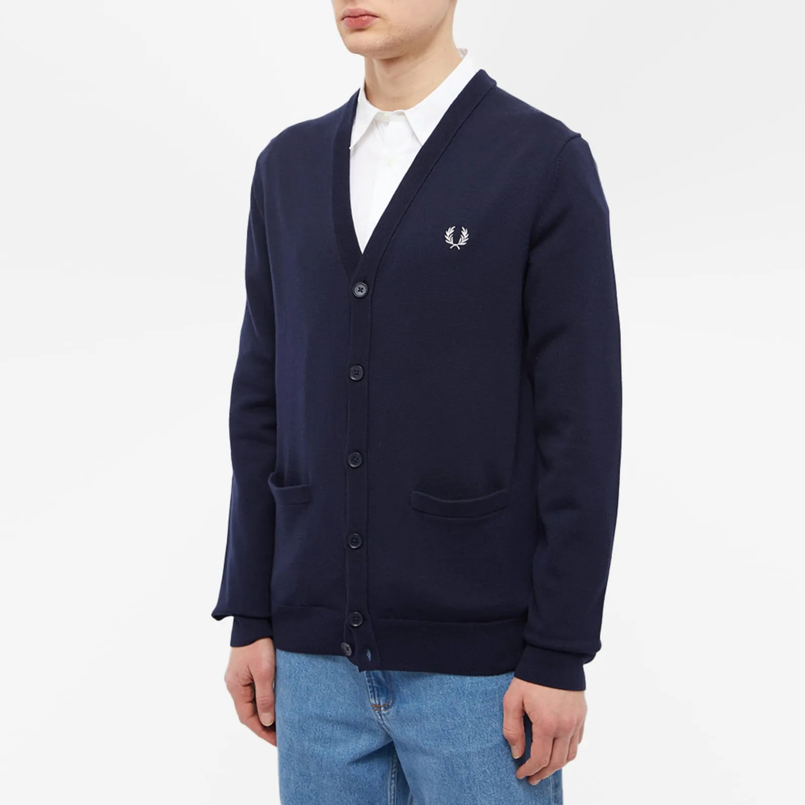 Fred Perry Merino Cardigan, navy blue