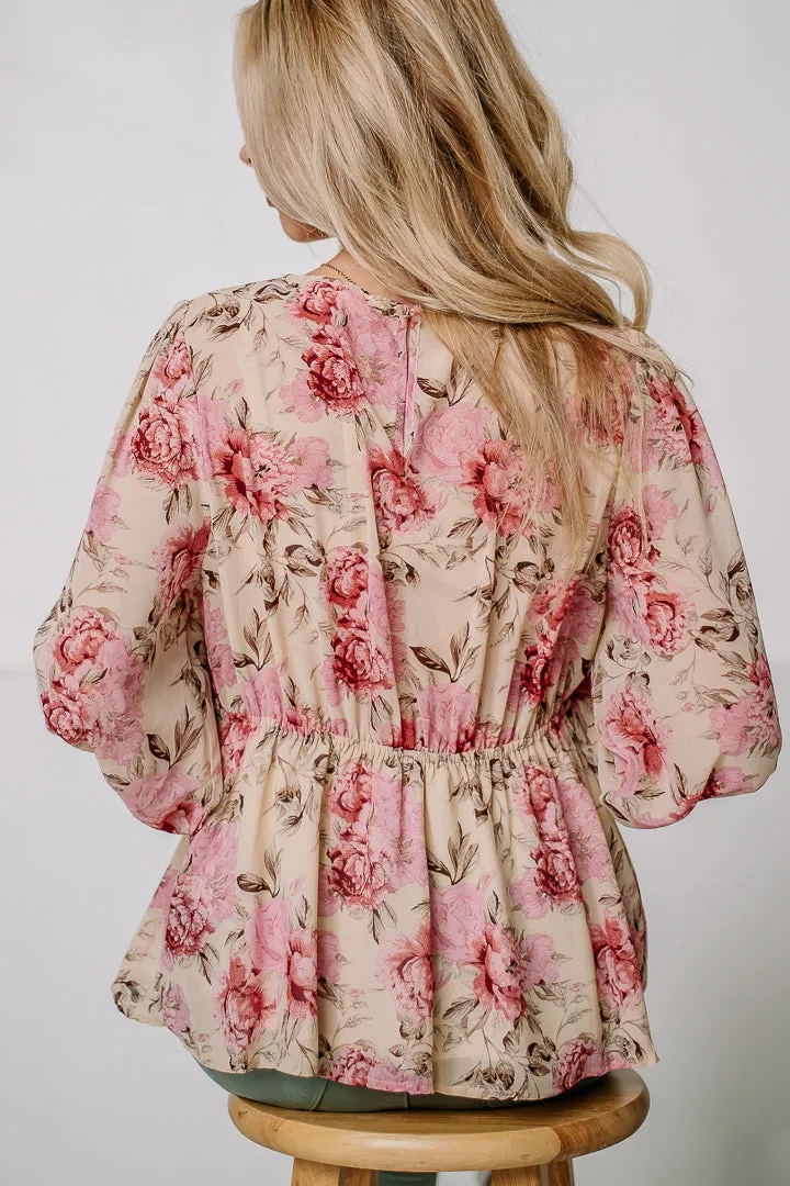 Garden Meandering Balloon Sleeve Top