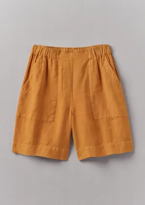 Garment Dyed Linen Shorts | Marigold