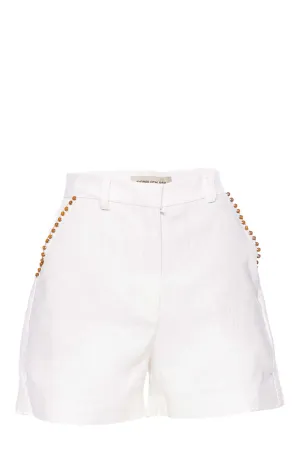 Granada Hand Embellished Linen Shorts