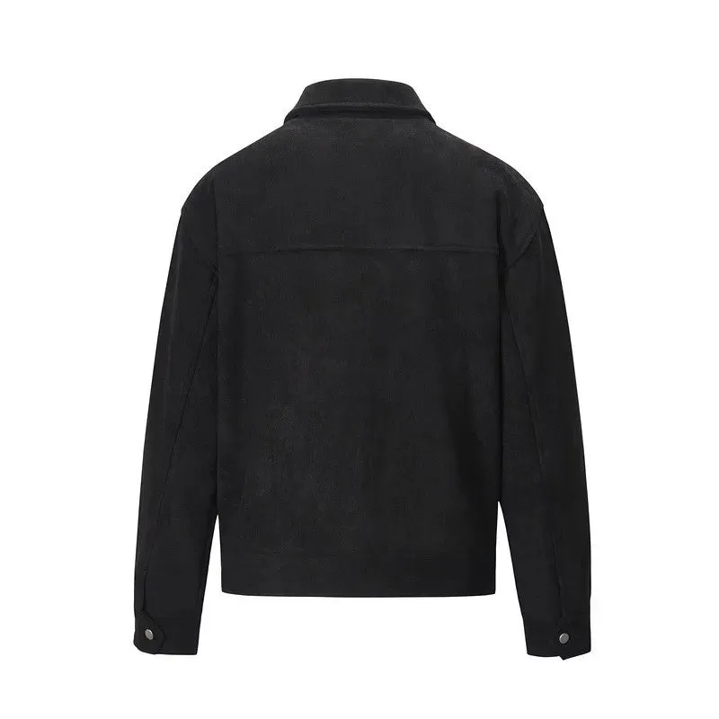 Men's Faux Suede Utility Zip-Up Jacket