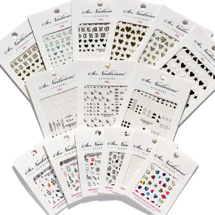 Minimal Art Deco Nail Stickers - 010 XXL