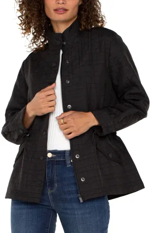 Quinlyn Quilted Utility Jacket in Black - Liverpool Los Angeles LM1B14QU4