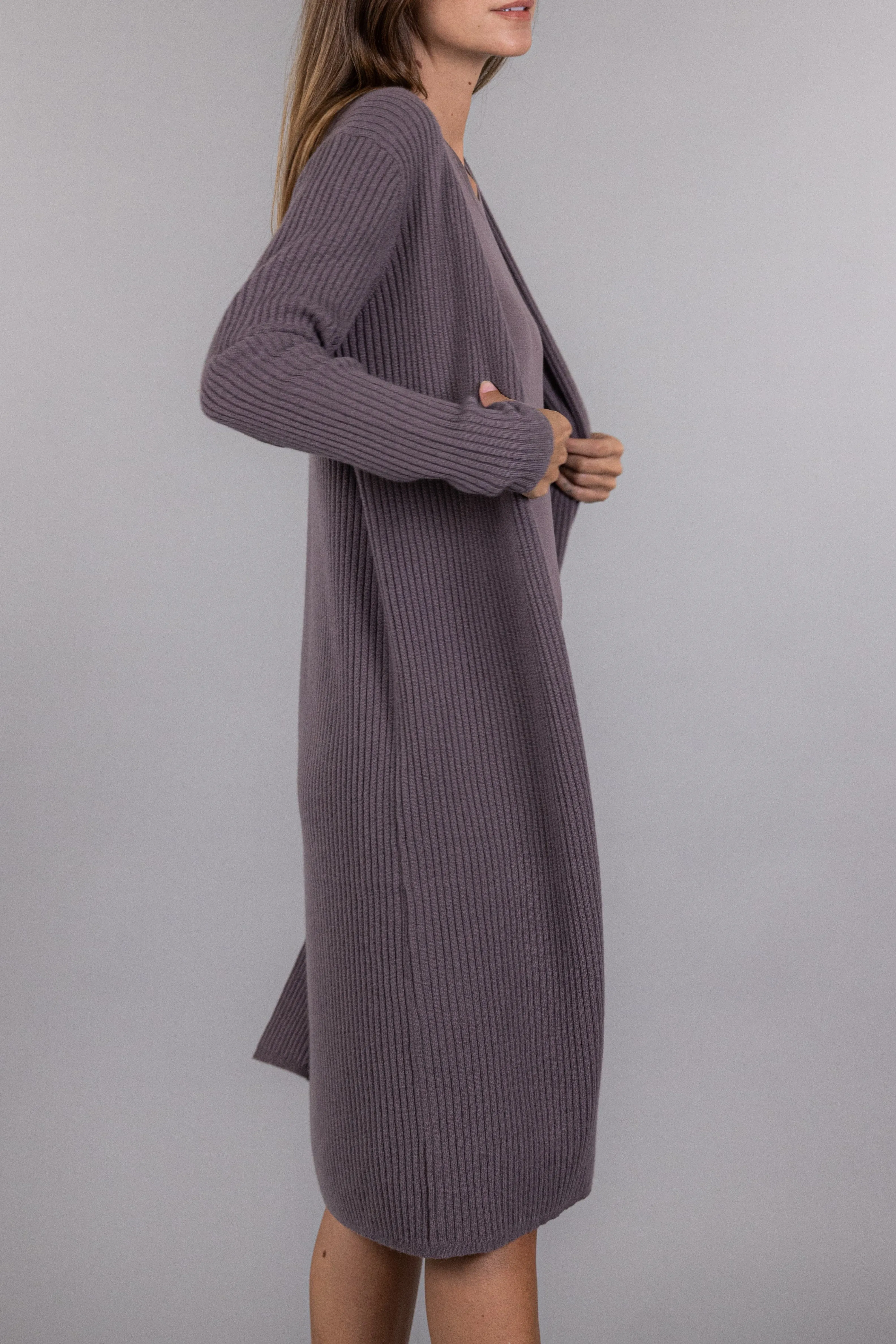 RIBBED CARDIGAN
