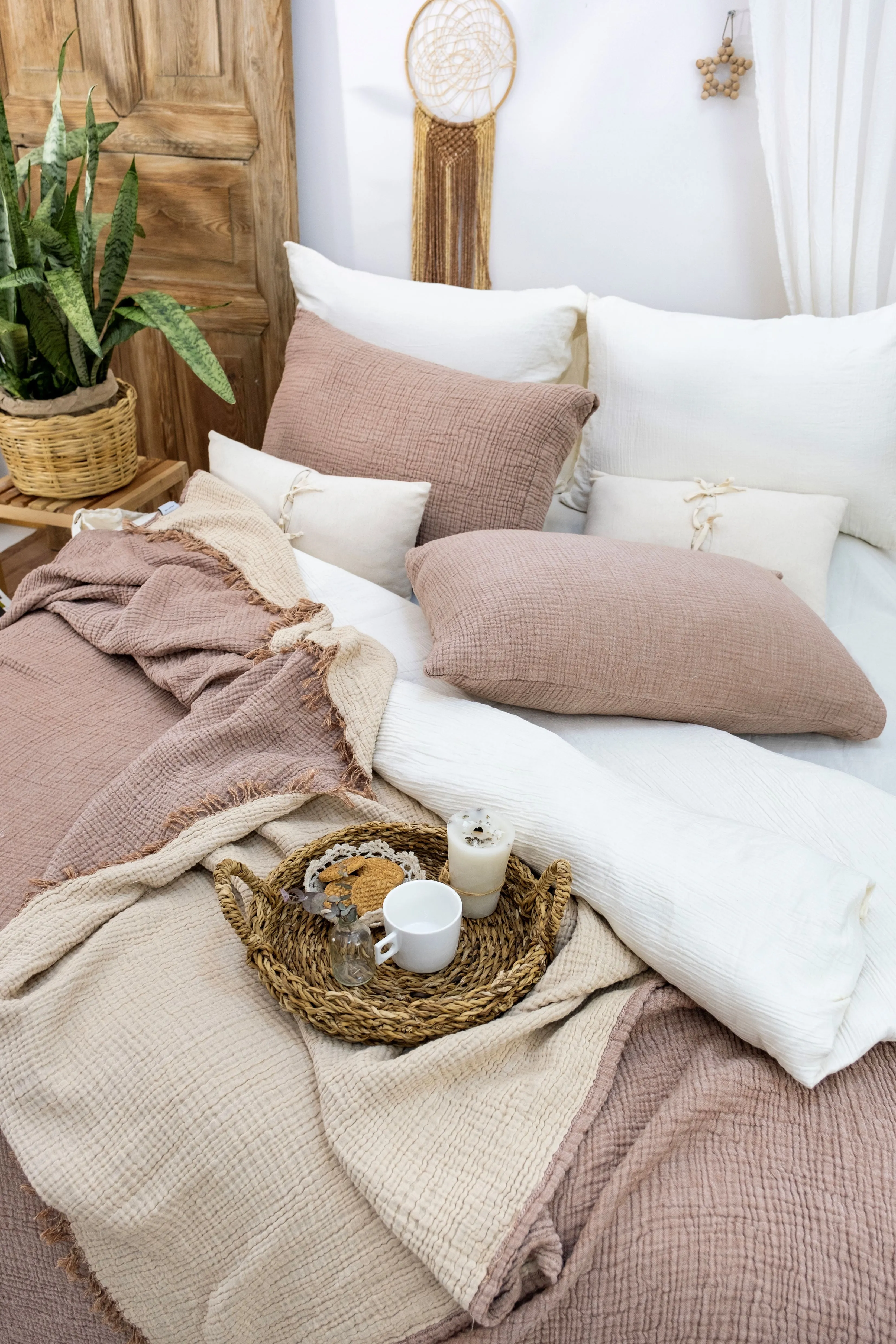 Serenity Soft Muslin Quilt - Mushroom Brown