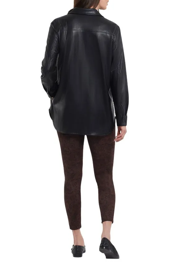 Shacket Black Faux Leather
