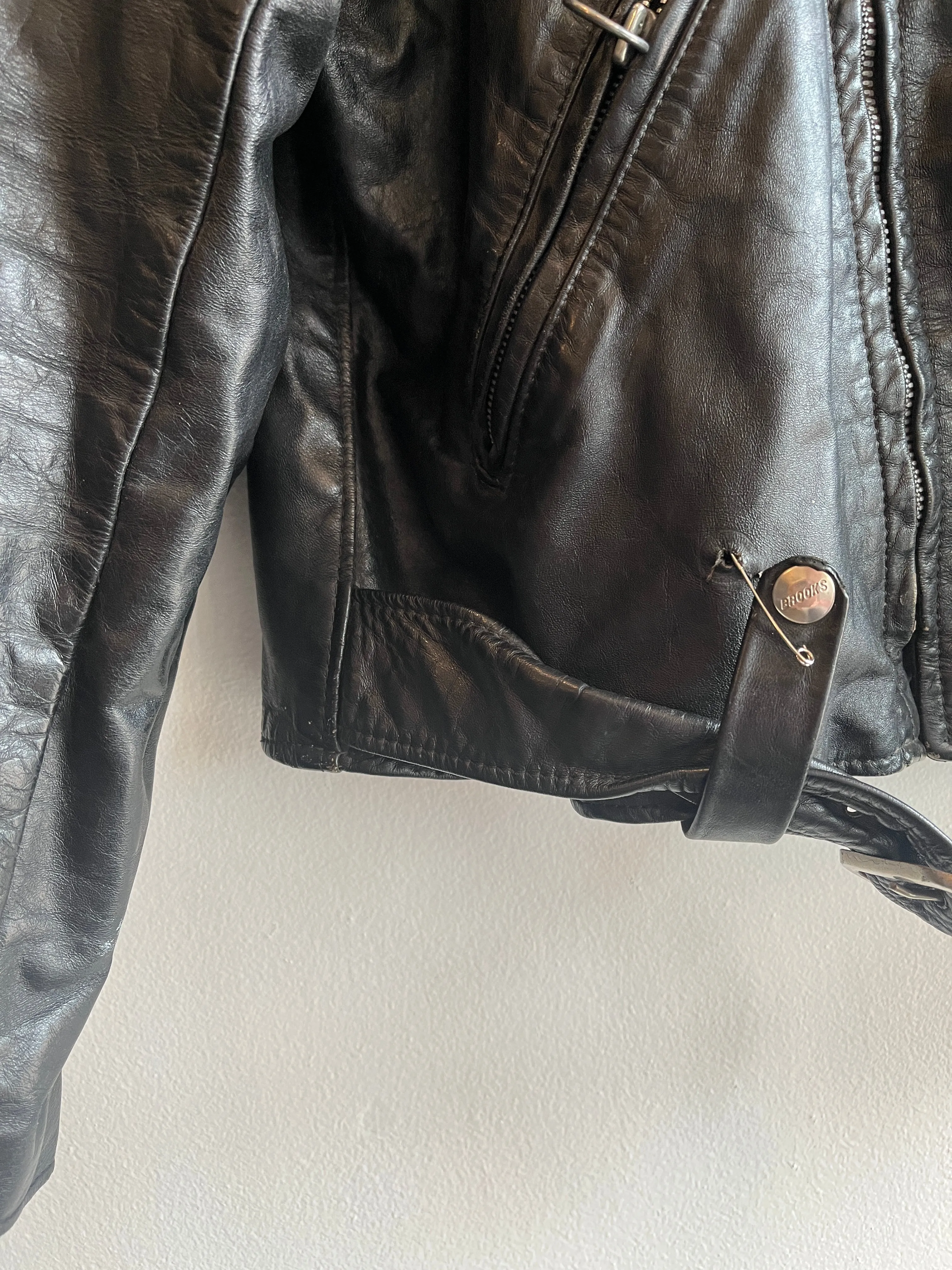 Vintage 1970s Brooks Leather Motorcycle Jacket