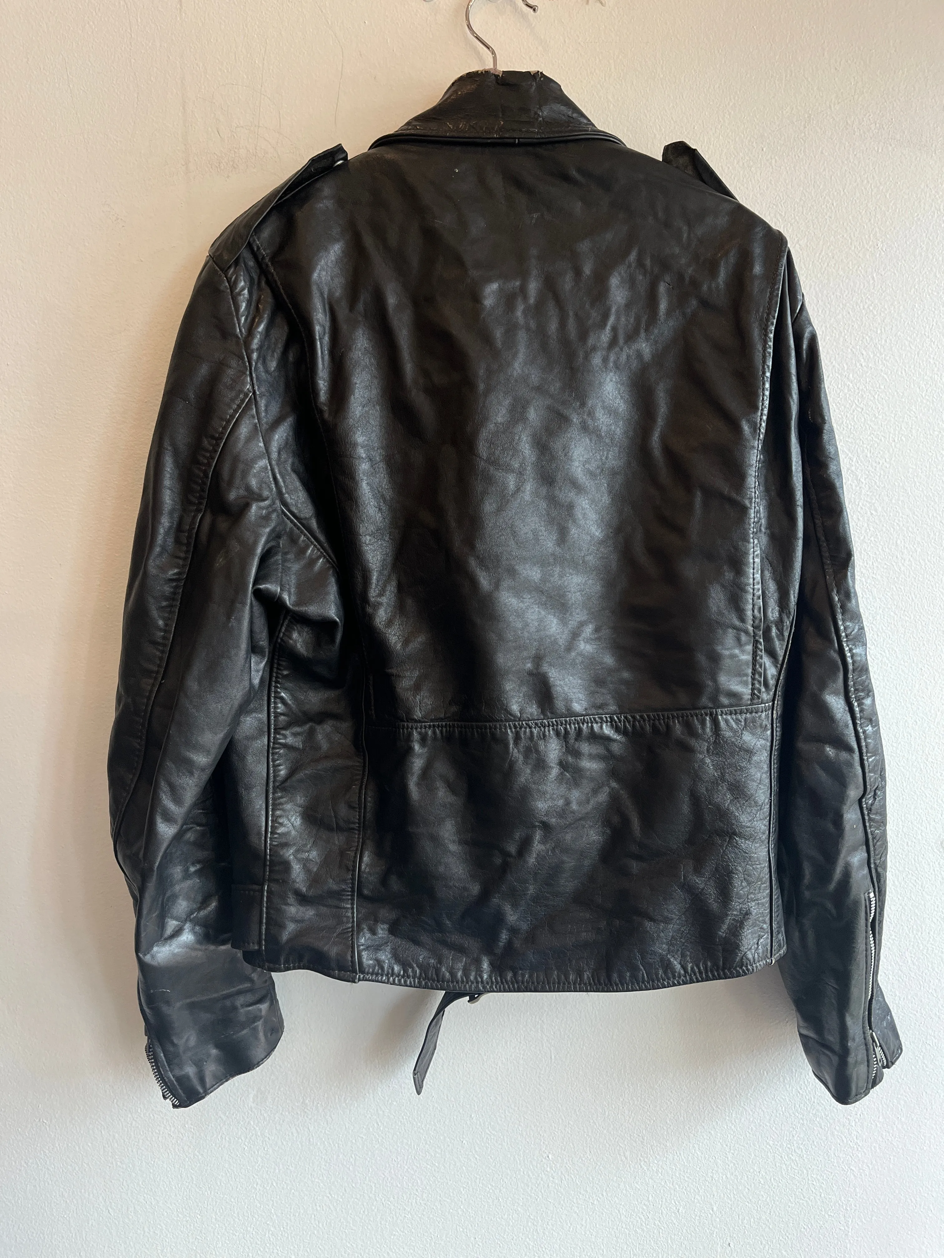 Vintage 1970s Brooks Leather Motorcycle Jacket