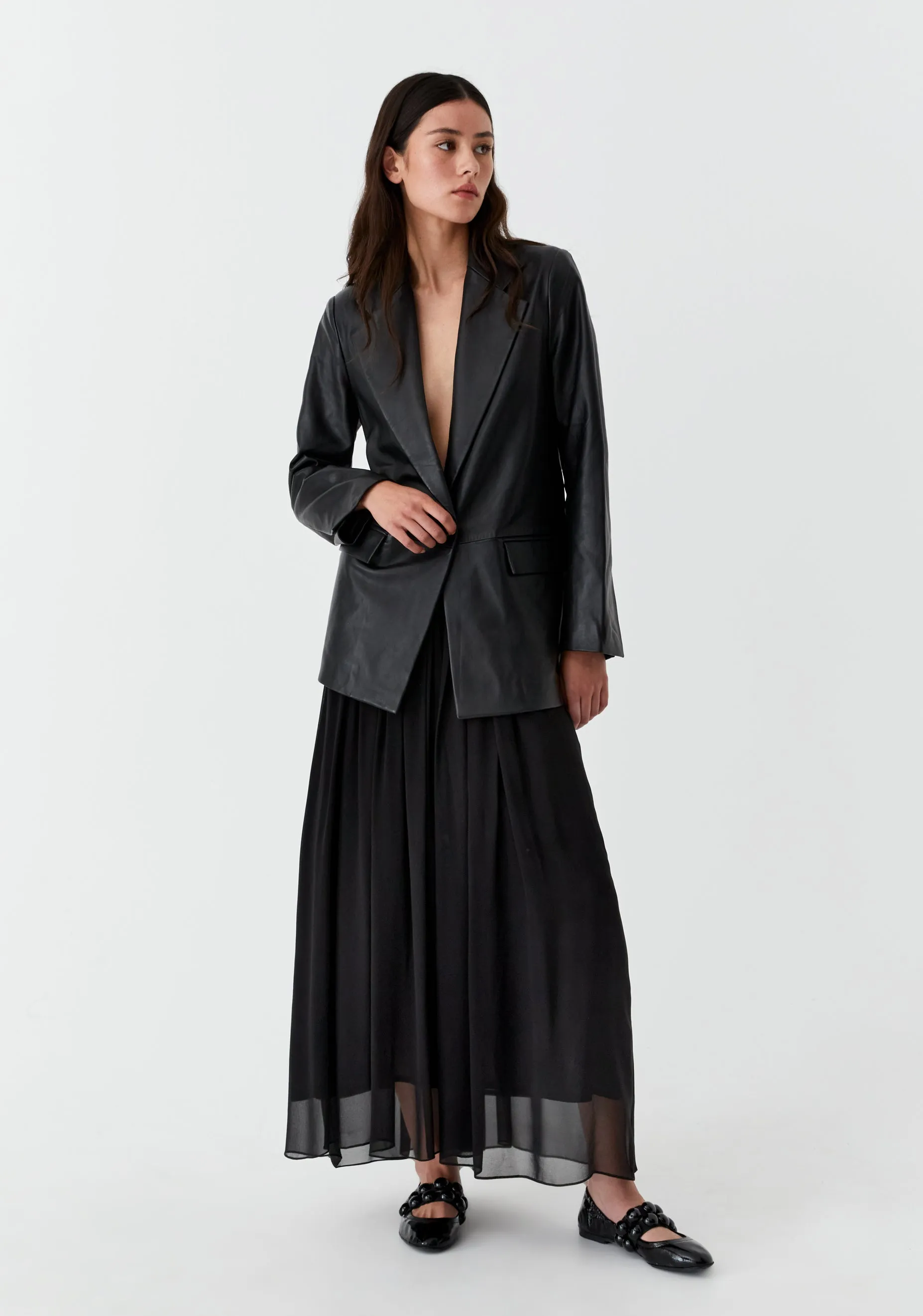 Westley Leather Blazer_Black