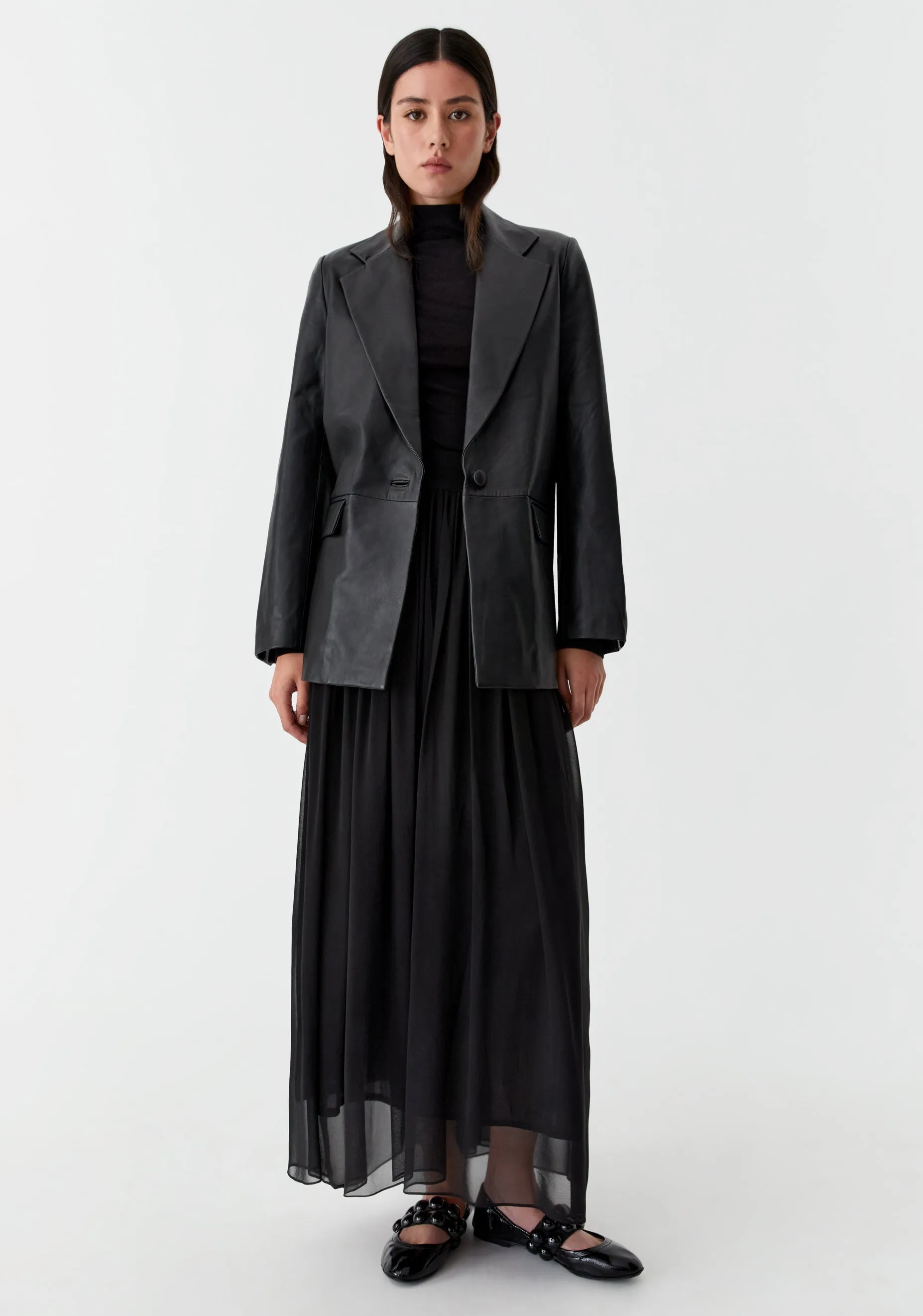 Westley Leather Blazer_Black