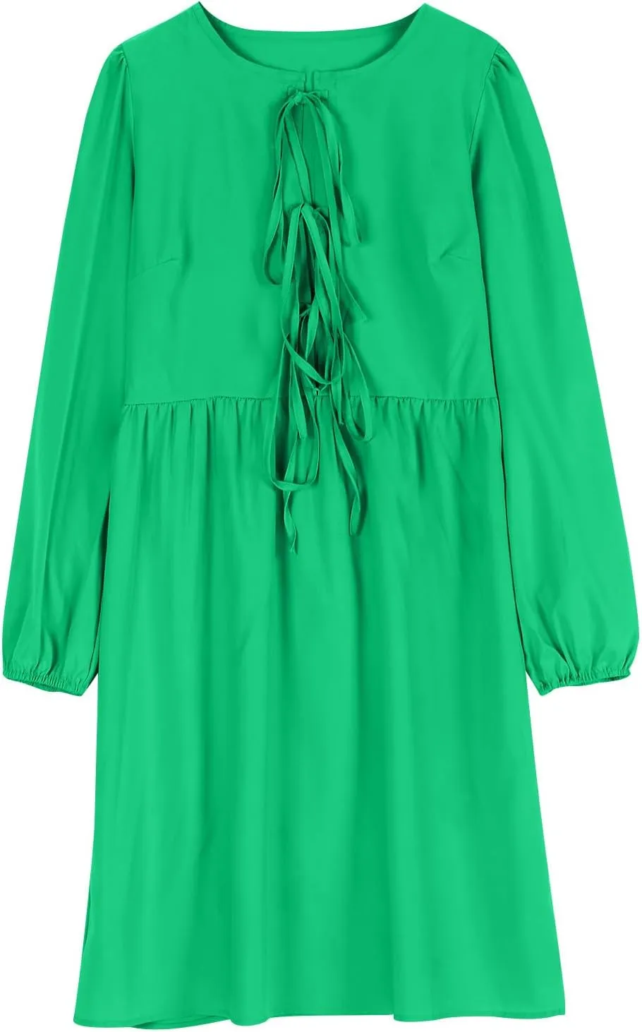 Womens Plus Size Fall Dresses Midi Trendy Lantern Long Sleeve Dress Elegant Solid Flowy Swing Cocktail Party Dresses
